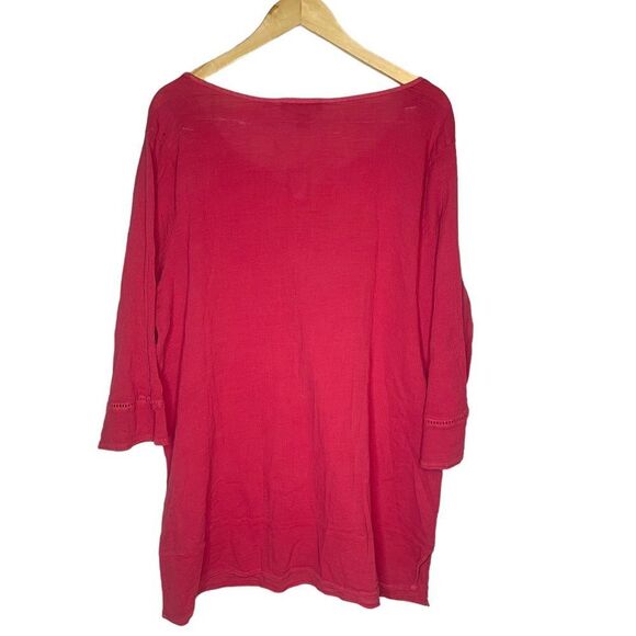 NWT Bandolino jeans Ruby Sky muted Red Priscilla  Top size XXL - Picture 2 of 4